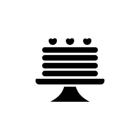 Cherry Cake icon in vector. Logotype
