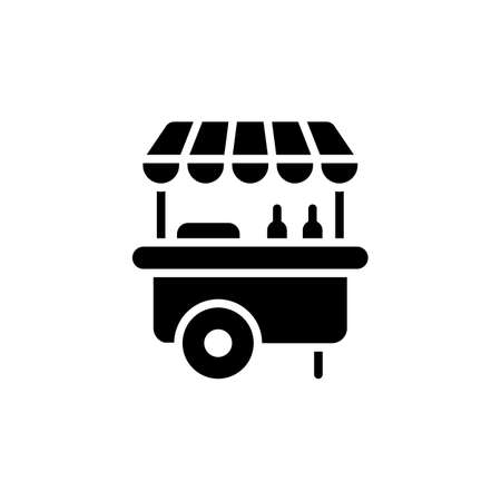 Burger Stall icon in vector. Logotypeのイラスト素材