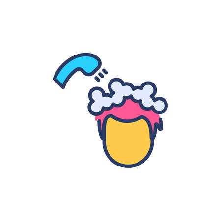 Hair Wash icon in vector. Logotypeのイラスト素材