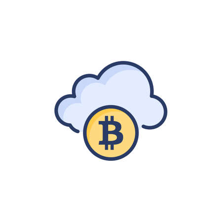 Cloud Bitcoin icon in vector. Logotypeのイラスト素材