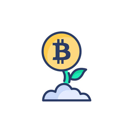 Bitcoin Farm icon in vector. Logotypeのイラスト素材