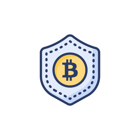 Bitcoin Security icon in vector. Logotypeのイラスト素材