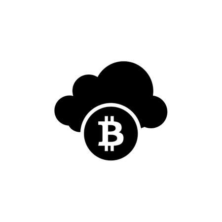 Cloud Bitcoin icon in vector. Logotypeのイラスト素材