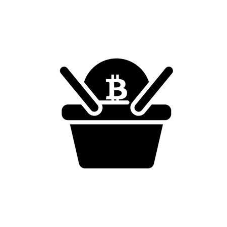 Bitcoin Shopping icon in vector. Logotypeのイラスト素材