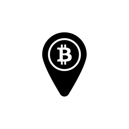 Bitcoin Pin icon in vector. Logotypeのイラスト素材