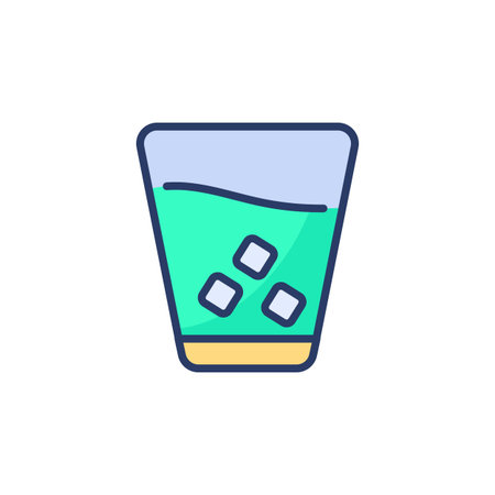 Iced Coffee icon in vector. Logotypeのイラスト素材