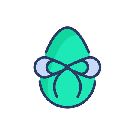 Egg Gift Wrapped icon in vector. Logotypeのイラスト素材