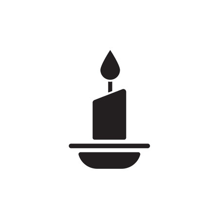 Candle icon in vector. Logotypeのイラスト素材