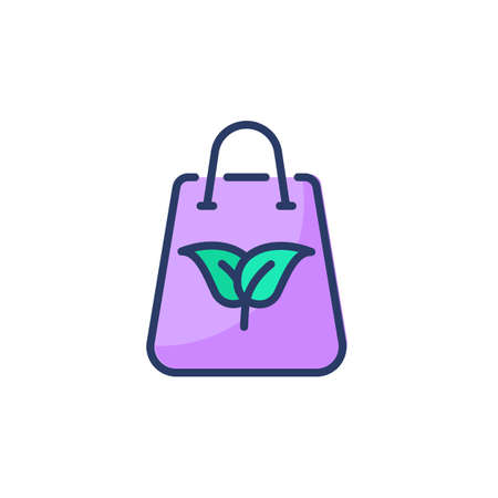 Organic Bag icon in vector. Logotypeのイラスト素材