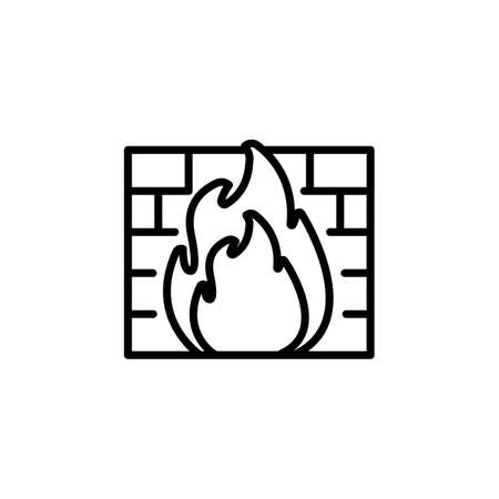 Firewall icon in vector. Logotypeのイラスト素材