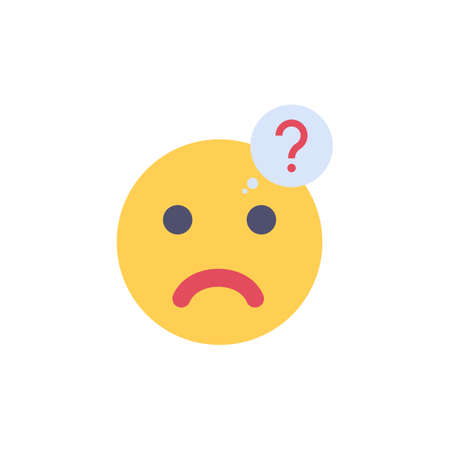 Uncertainty Emoji icon in vector. Logotypeのイラスト素材