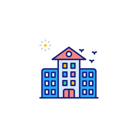 School icon in vector. Logotypeのイラスト素材