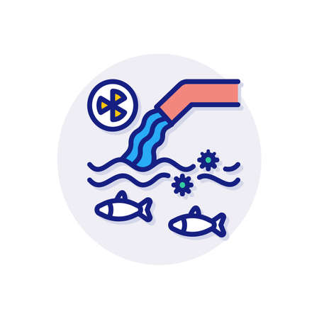 Water Pollution icon in vector. Logotypeのイラスト素材