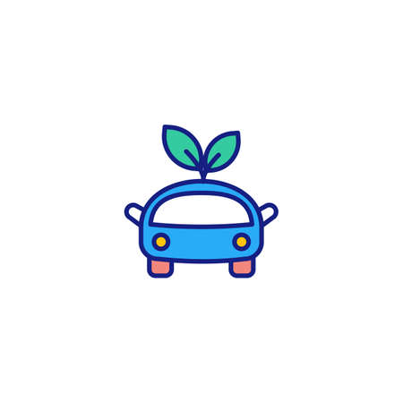 Zero Emission Car icon in vector. Logotypeのイラスト素材