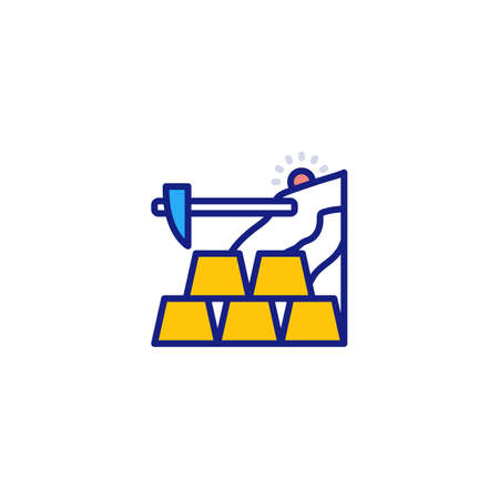 Gold Mine icon in vector. Logotypeのイラスト素材