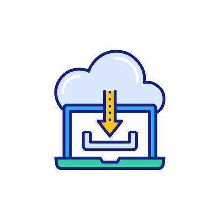 Downloading icon in vector. Logotypeのイラスト素材