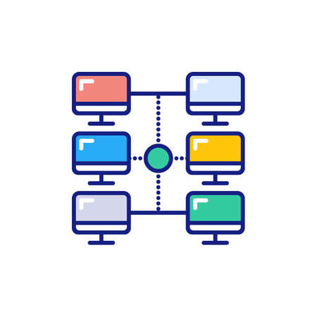 Computer Network icon in vector. Logotypeのイラスト素材