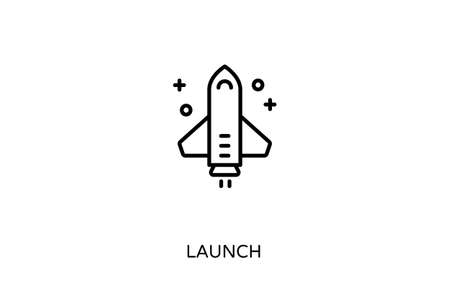 LAUNCH icon in vector. Logotypeのイラスト素材