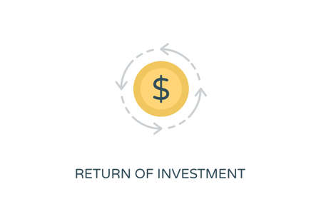 RETURN OF INVESTMENT icon in vector.のイラスト素材
