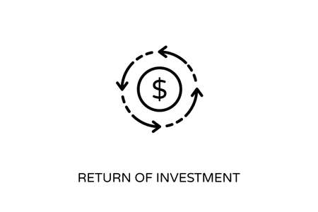 RETURN OF INVESTMENT icon in vector.のイラスト素材