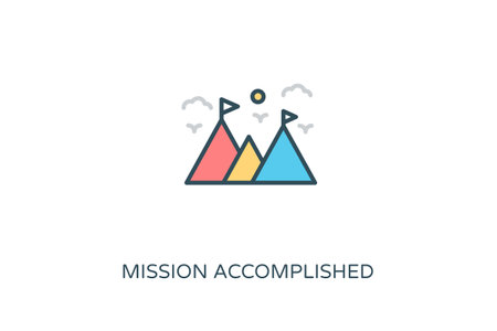 Mission Accomplished icon in vector. Logotypeのイラスト素材