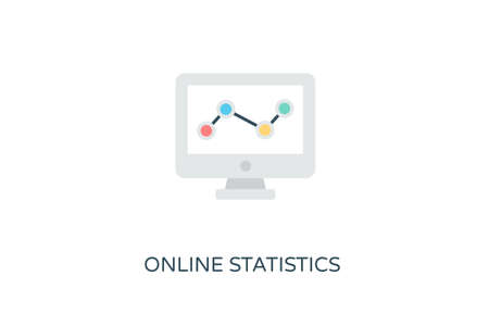 ONLINE STATISTICS icon in vector.のイラスト素材