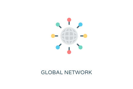 GLOBAL NETWORK icon in vector.のイラスト素材