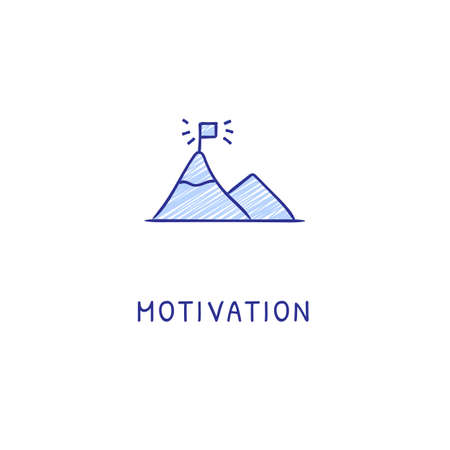 MOTIVATION icon in vector. Logotype - Doodleのイラスト素材