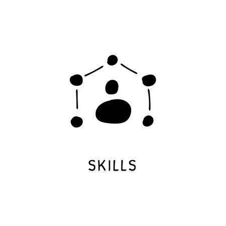 SKILLS icon in vector. Logotype - Doodleのイラスト素材