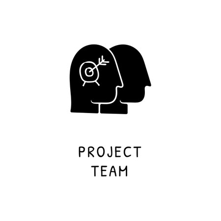 PROJECT TEAM icon in vector. Logotype - Doodleのイラスト素材