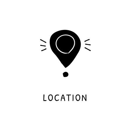 LOCATION icon in vector. Logotype - Doodleのイラスト素材