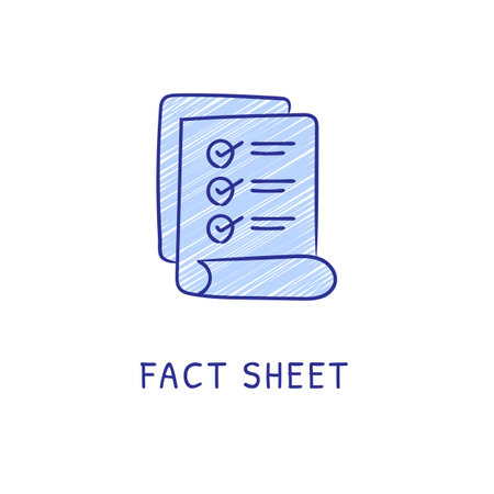 FACT SHEET icon in vector. Logotype - Doodleのイラスト素材