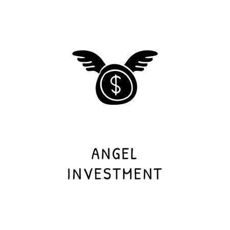 ANGEL INVESTMENT icon in vector. Logotype - Doodleのイラスト素材