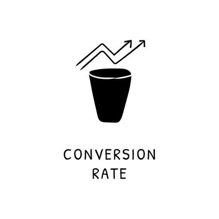CONVERSION RATE icon in vector. Logotype - Doodleのイラスト素材