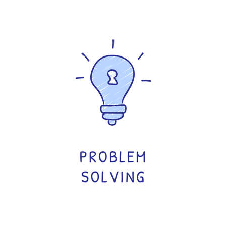 PROBLEM SOLVING icon in vector. Logotype - Doodleのイラスト素材