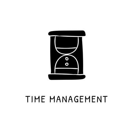TIME MANAGEMENT icon in vector. Logotype - Doodleのイラスト素材