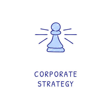 CORPORATE STRATEGY icon in vector. Logotype - Doodleのイラスト素材