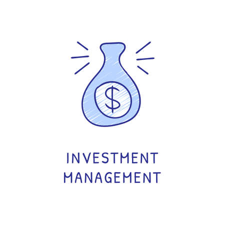 INVESTMENT MANAGEMENT icon in vector. Logotype - Doodleのイラスト素材