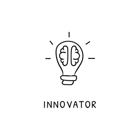 INNOVATOR icon in vector. Logotype - Doodleのイラスト素材