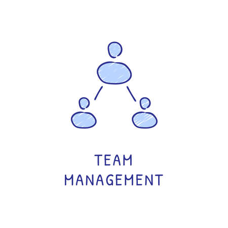TEAM MANAGEMENT icon in vector. Logotype - Doodleのイラスト素材