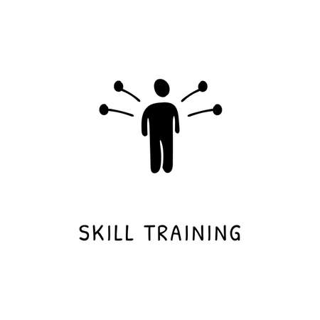 SKILL TRAINING icon in vector. Logotype - Doodleのイラスト素材