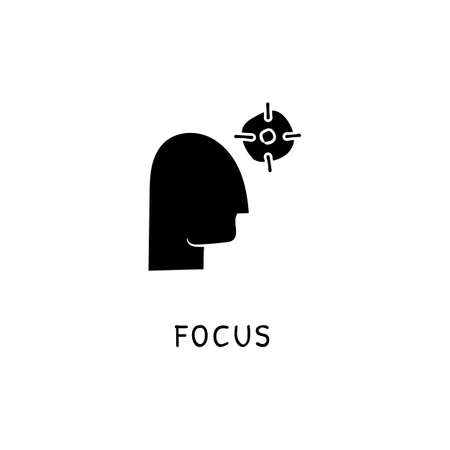 FOCUS icon in vector. Logotype - Doodleのイラスト素材