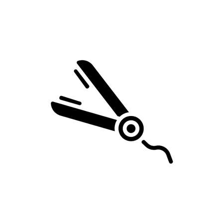 IRON FOR HAIR icon in vector. Logotypeのイラスト素材