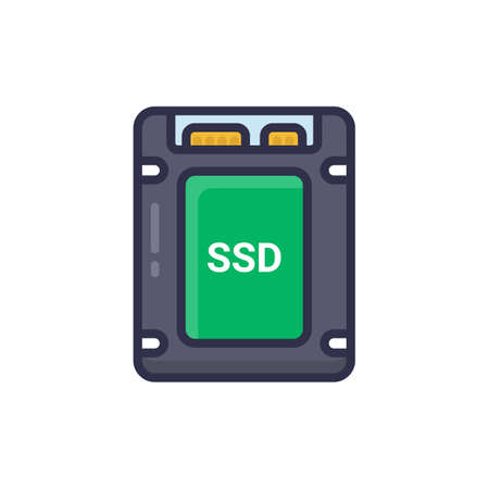 SSD Hard Drive icon in vector. Logotype;のイラスト素材