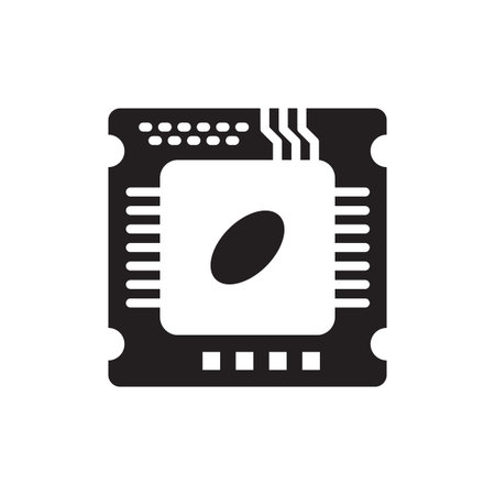 processor icon in vector. Logotype