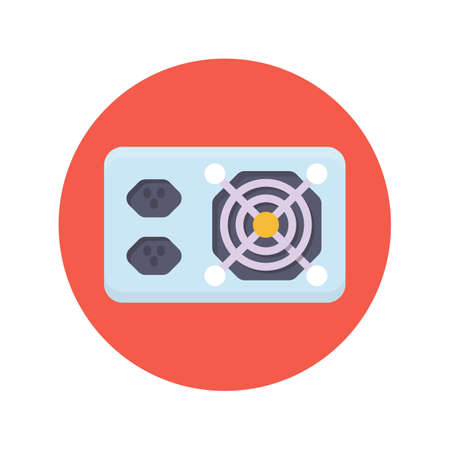 computer power supply icon in vector. Logotype;のイラスト素材