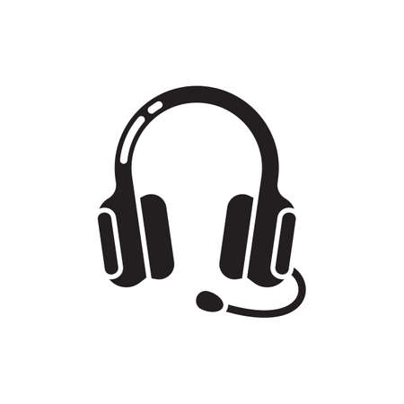 Headphones icon in vector. Logotype;のイラスト素材