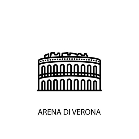 Arena Di Verona, Italy, Verona Outline Illustration in vector. Logotypeのイラスト素材