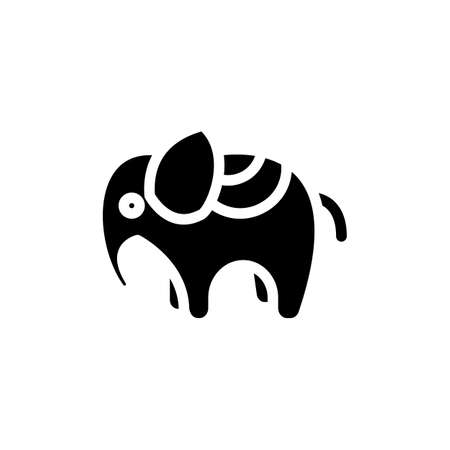 Elephant icon in vector. Logotypeのイラスト素材