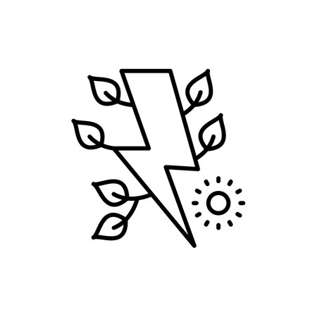 Eco Electricity icon in vector. Logotypeのイラスト素材